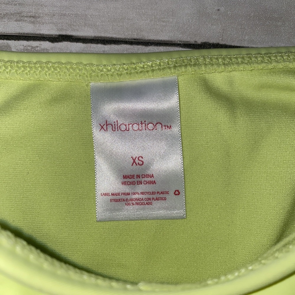 Xhilaration Bikini Bottom Womens XS Green Solid Lime High Leg Scoop Swim NEW XS - Picture 2 of 4